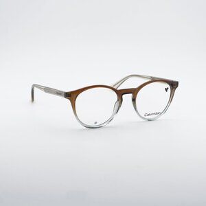 Calvin Klein CK23549 342 Eyeglasses Khaki/Azure 50mm Round Frame